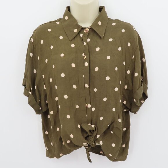 Faithfull the Brand Women 4 Rio Shirt Ronja Polka Dot Collared Button Top Blouse - Picture 9 of 10